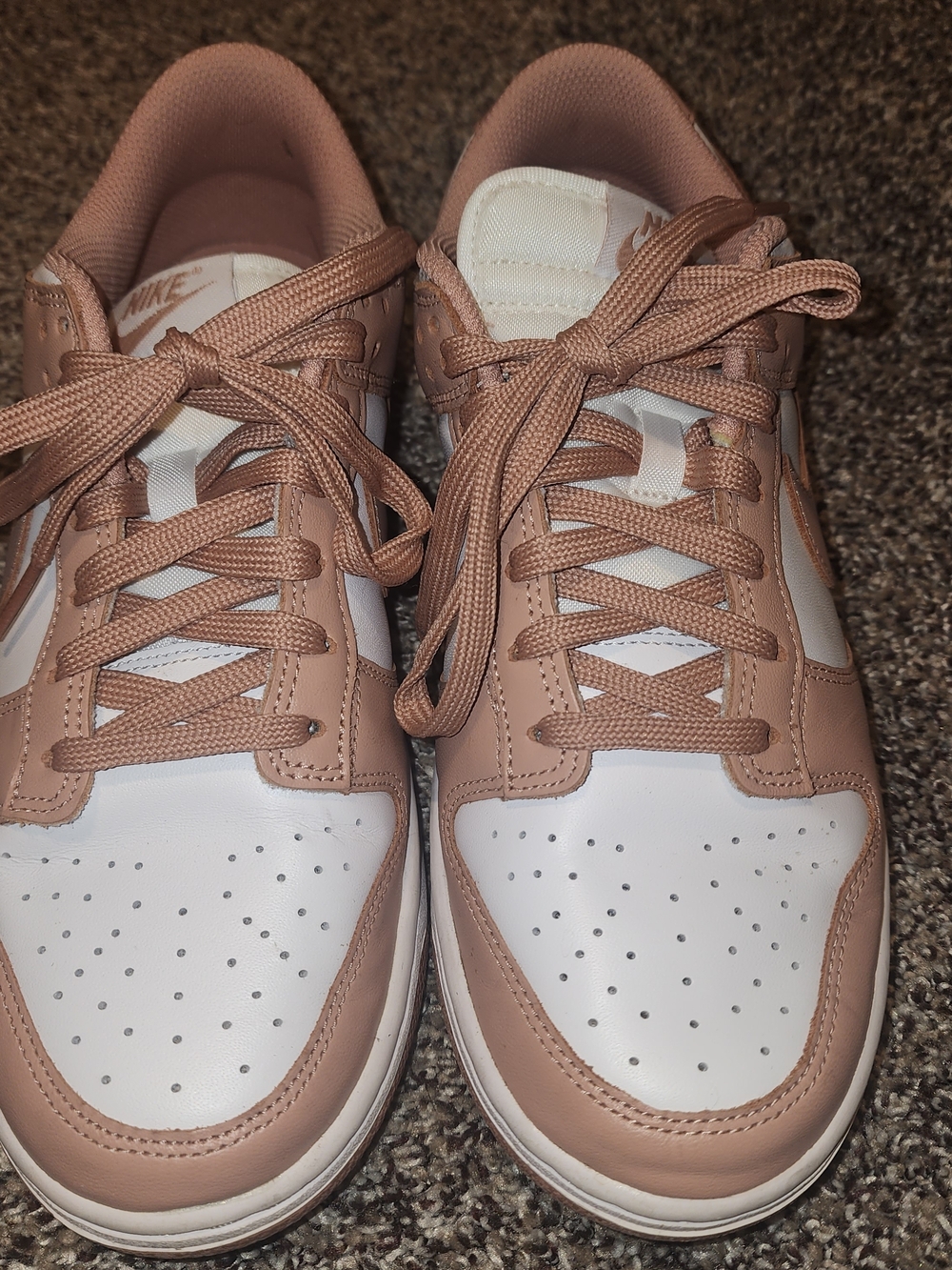 Nike Low-Top Sneakers in White and Dusty Rose